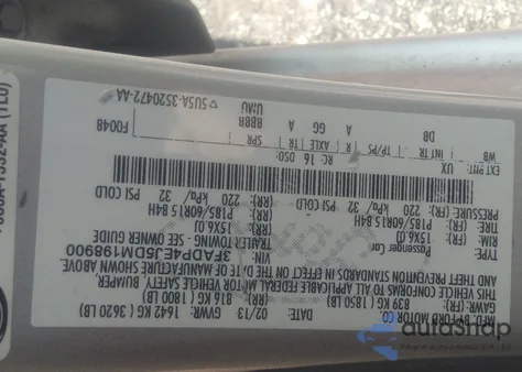 2013 Ford Fiesta Se z USA, uszkodzony, nr VIN 3FADP4EJ5DM198900